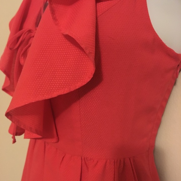 💃Flirty Fun Express Red Ruffle Flutter Dress💃 - Picture 4 of 8